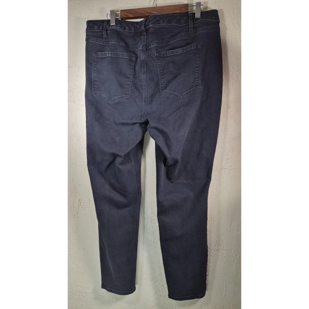 Talbots Women 16W Black Ankle Jeggings Stretch Denim Slim Fit Jeans Plus Size